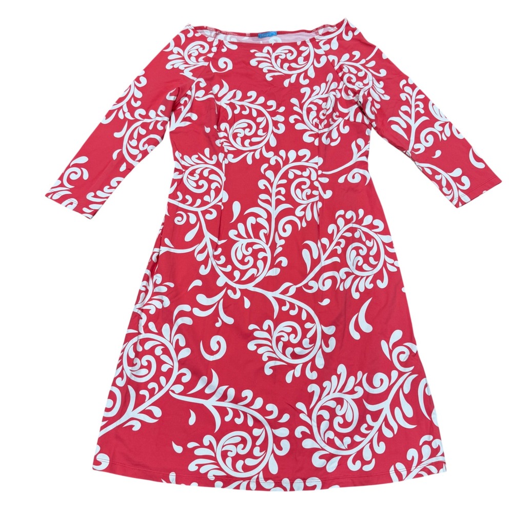J.McLaughlin Sage‎ Mega Swirl Catalina Cloth Dress Boat Neck Medium M Coastal